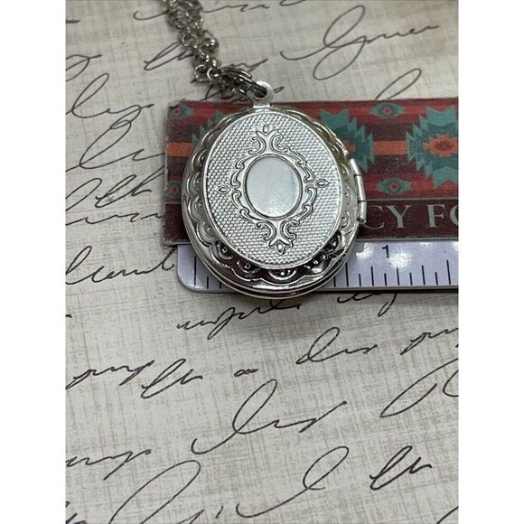 BLUE Navy Rose White Mothers Day Cameo Locket Silver Easter Daughter Wedding - Picture 9 of 9